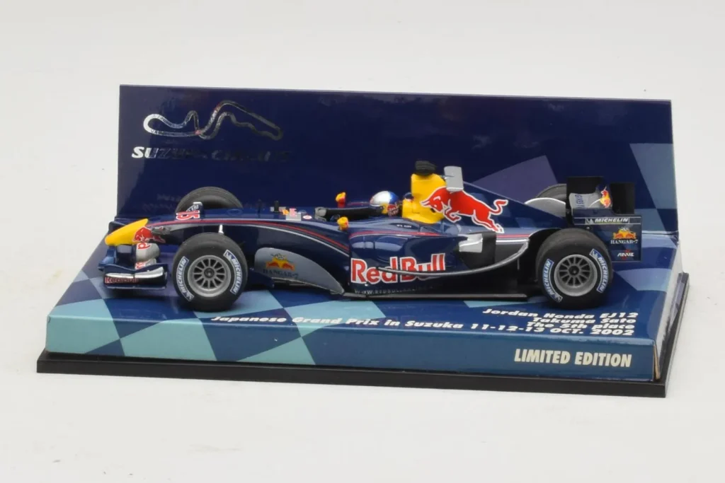 โมเดลรถ 1:43 Jordan EJ12 Honda T. Sato F1 ปี 2002 Minichamps (มือสอง)