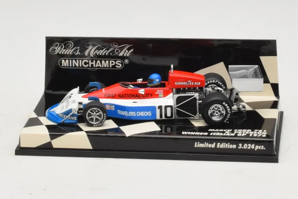 โมเดลรถ 1:43 March 761 Ford R. Peterson Winner Italian GP ปี 1976 Minichamps (มือสอง)