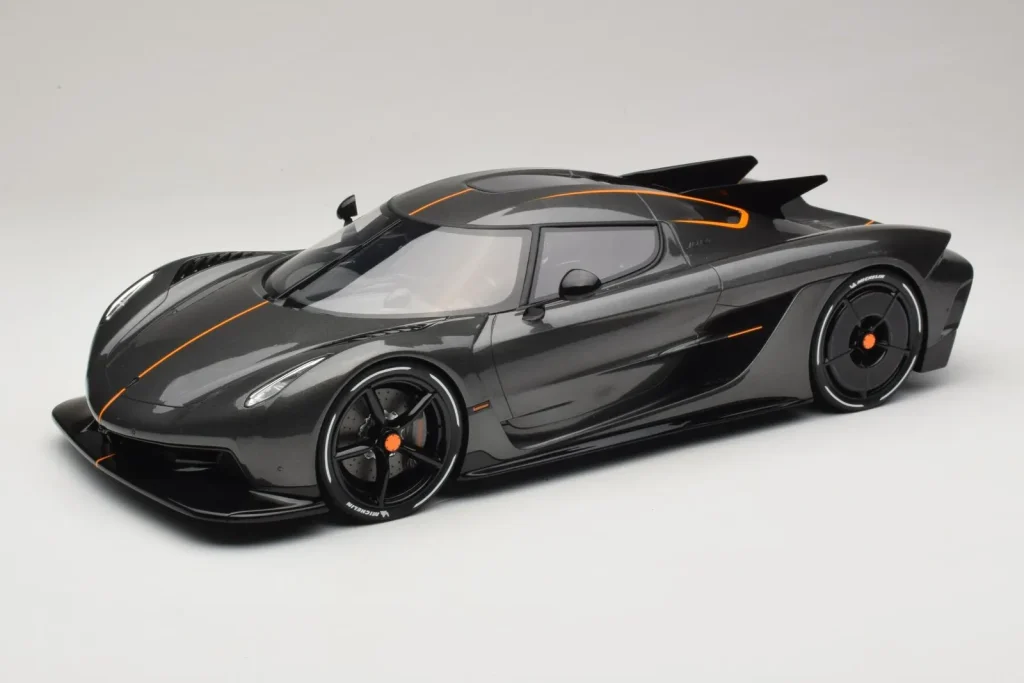 โมเดลรถ 1:12 Koenigsegg Jesko Absolut 0-400-0 km/h Record Graphite สีเทา GT Spirit