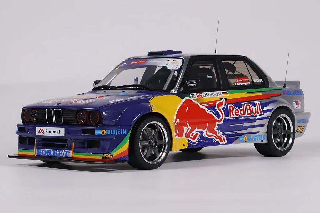 โมเดลรถ 1:18 BMW E30 V8 #229 E. Hountondji Red Bull Driftbrothers Drift Blue ปี 2023 Otto