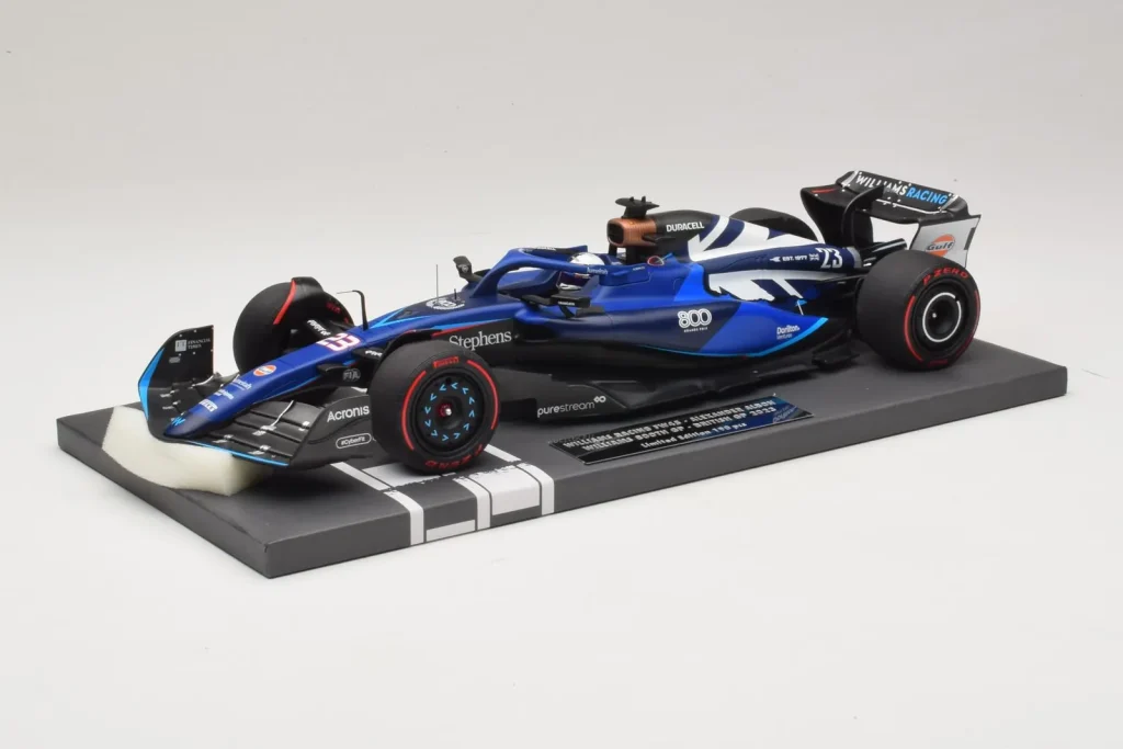 โมเดลรถ 1:18 Williams Racing FW45 A. Albon British GP ปี 2023 Minichamps