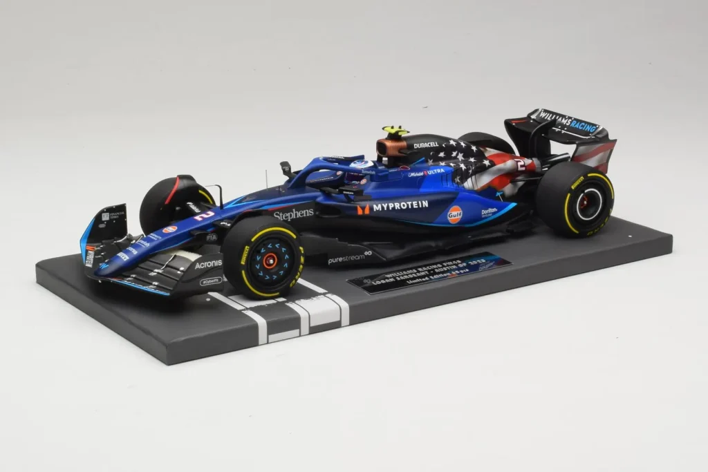 โมเดลรถ 1:18 Williams Racing FW45 L. Sargeant United States GP ปี 2023 Minichamps