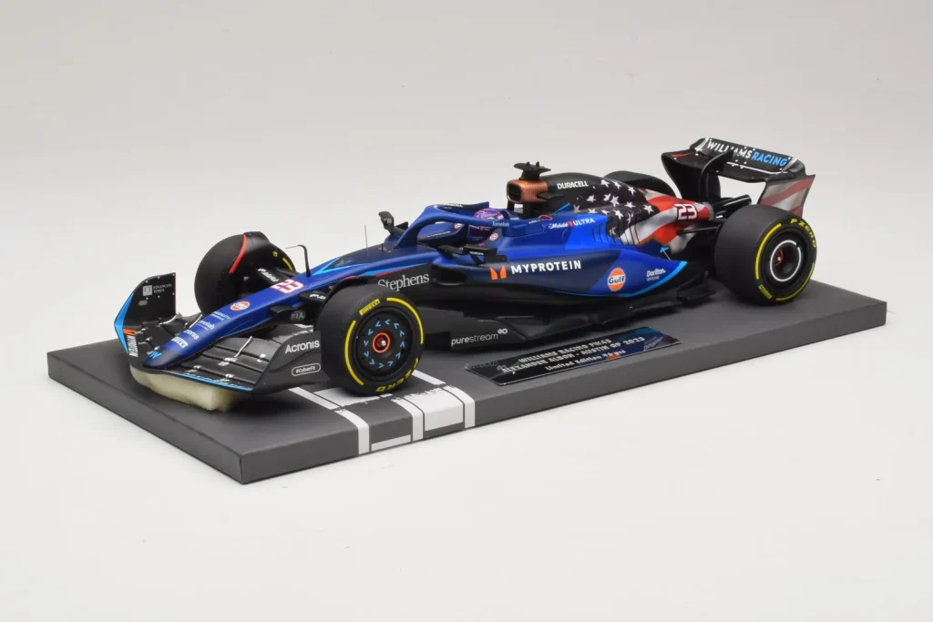 โมเดลรถ 1:18 Williams Racing FW45 A. Albon United States GP ปี 2023 Minichamps