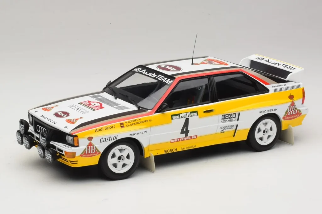 车型 1:18 Audi Quattro A2 #4 W. Rohrl / C. Geistdorfer Rally Portugal 年 1984 Minichamps