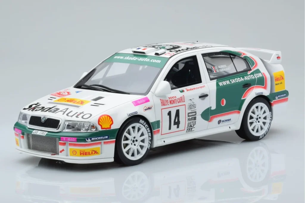 โมเดลรถ 1:18 Skoda Octavia WRC #14 D. Auriol / D. Giraudet Rally Monte Carlo ปี 2003 Otto
