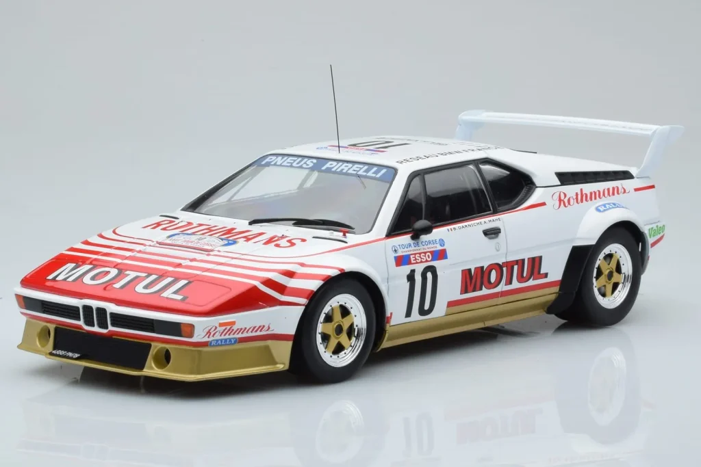 Model 1:18 BMW M1 Motul #10 B. Darniche / A. Mahe Rally Tour de Corse year 1982 IXO