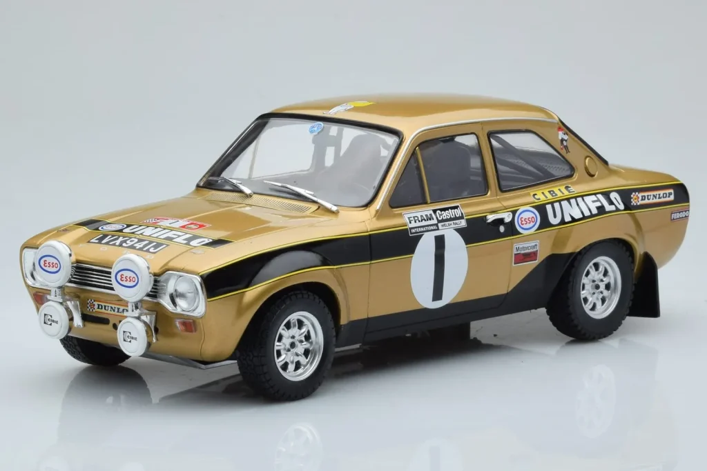 Model 1:18 Ford Escort Mk1 RS1600 Night Version #1 R. Clark / J. Porter Rally Wales year 1972 IXO