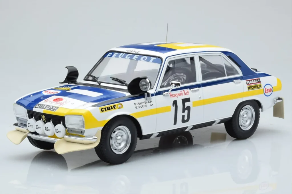 Model 1:18 Peugeot 504 Ti #15 B. Consten Rally Morocco year 1975 IXO