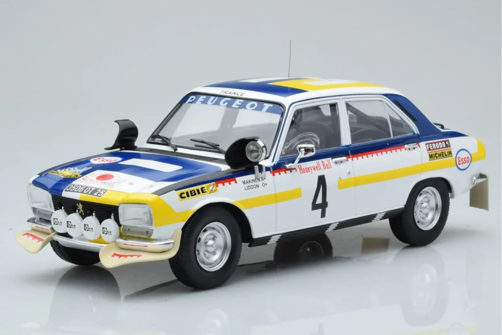 Model 1:18 Peugeot 504 Ti #4 T. Makinen / H. Liddon Rally Morocco year 1975 IXO
