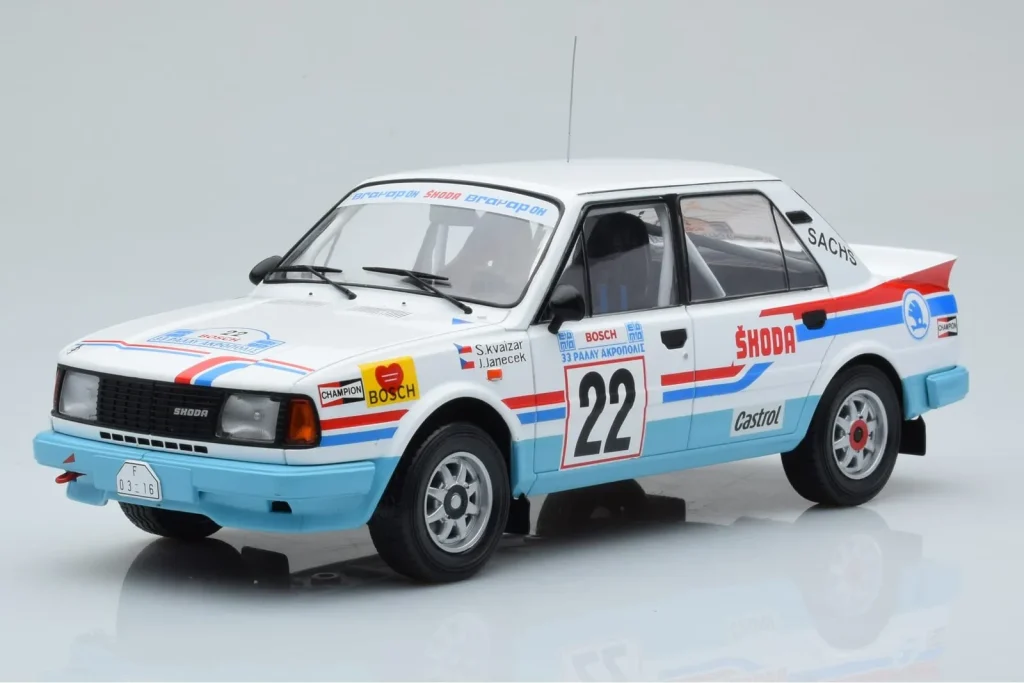 โมเดลรถ 1:18 Skoda 130 LR #22 S. Kvaizar / J. Janecek Rally Acropolis ปี 1986 IXO
