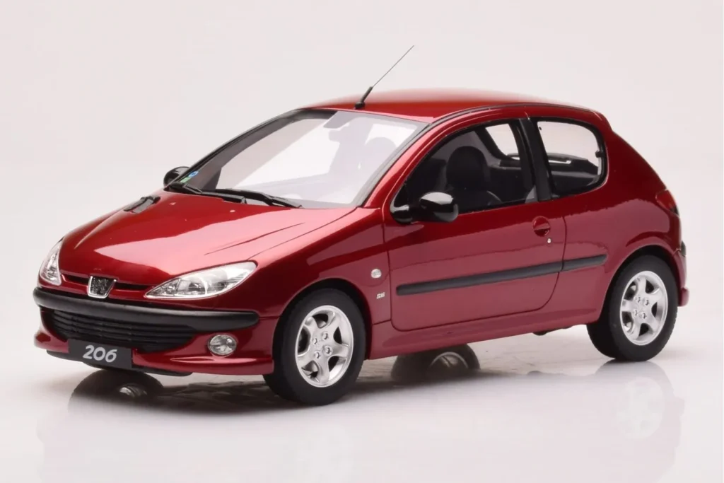 โมเดลรถ 1:18 Peugeot 206 S16 สีแดง Otto