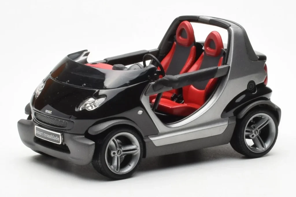 车型 1:18 Smart Fortwo Crossblade Cabriolet Silver Black Kyosho