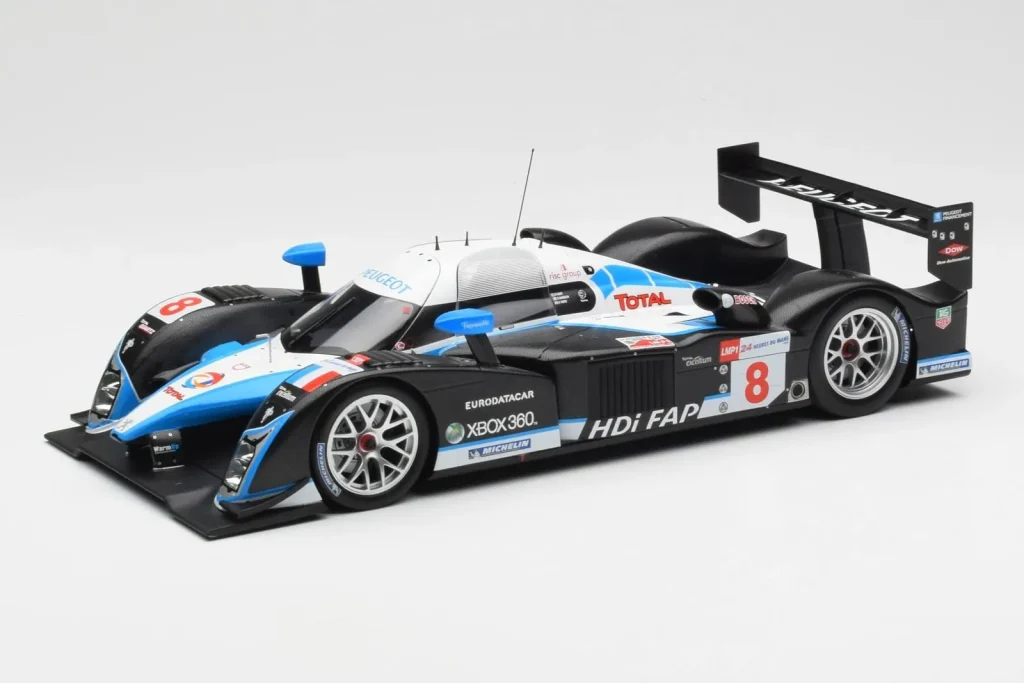 Model 1:18 Peugeot 908 HDI FAP LMP1 #8 M. Lamy / S. Sarrazin / A. Wurz 5th Place 24 Hours of Le Mans year 2008 Minichamps