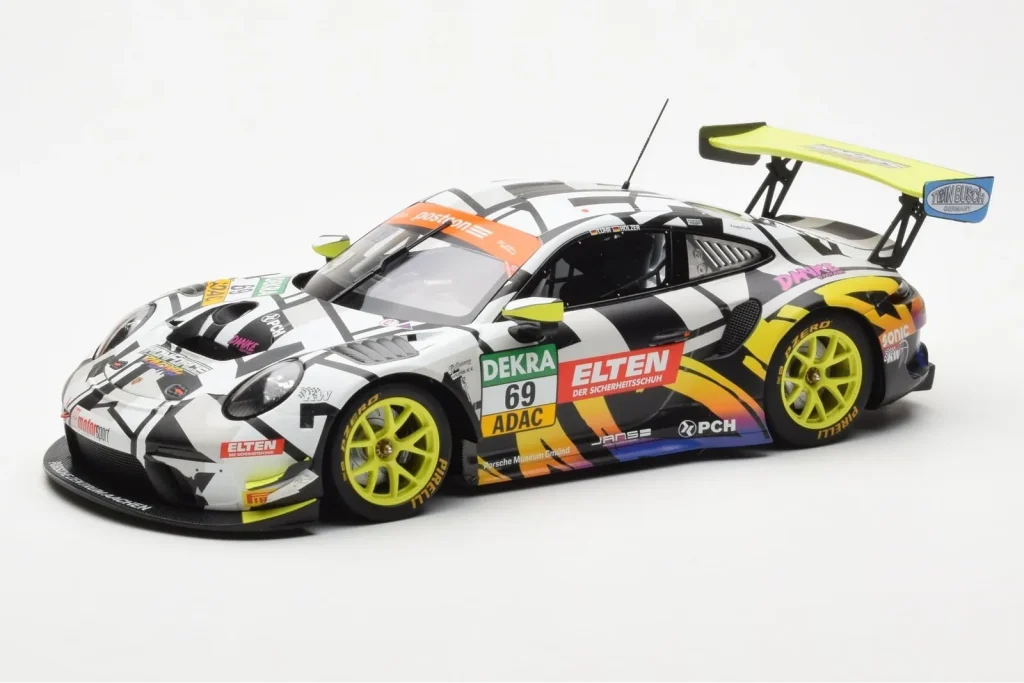 โมเดลรถ 1:18 Porsche 911 991.2 GT3 R #69 Team Iron Force Racing Ring Police L. Luhr / M. Holzer ADAC GT Masters ปี 2019 Minichamps (มือสอง)