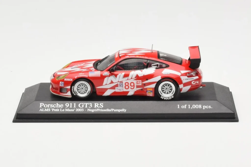 车型 1:43 Porsche 911 996 GT3 RS Inline #89 B. Frisselle / D. Negri / S. Pumpelly ALMS Petit Le Mans 年 2003 Minichamps