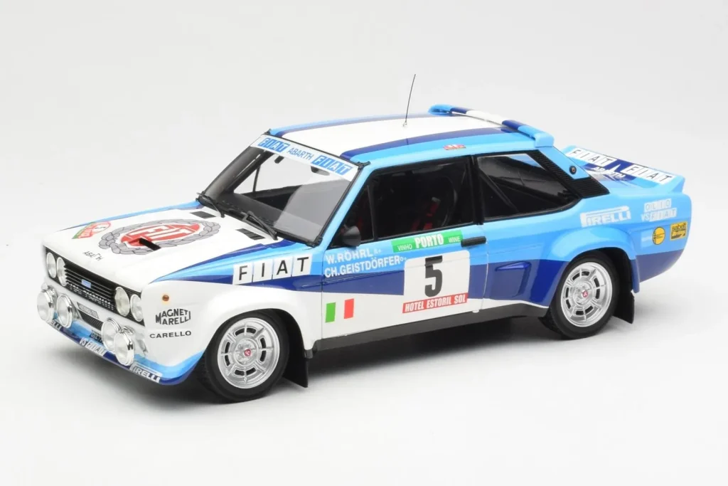 Model 1:18 Fiat 131 Abarth #5 Team Fiat Works Rally Portugal year 1980 Kyosho