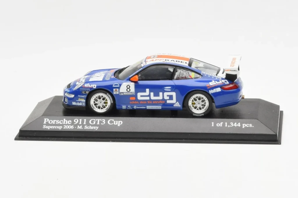 โมเดลรถ 1:43 Porsche 911 997 GT3 Cup Team Konrad Motorsport #8 M. Schrey Porsche Supercup ปี 2006 Minichamps (มือสอง)