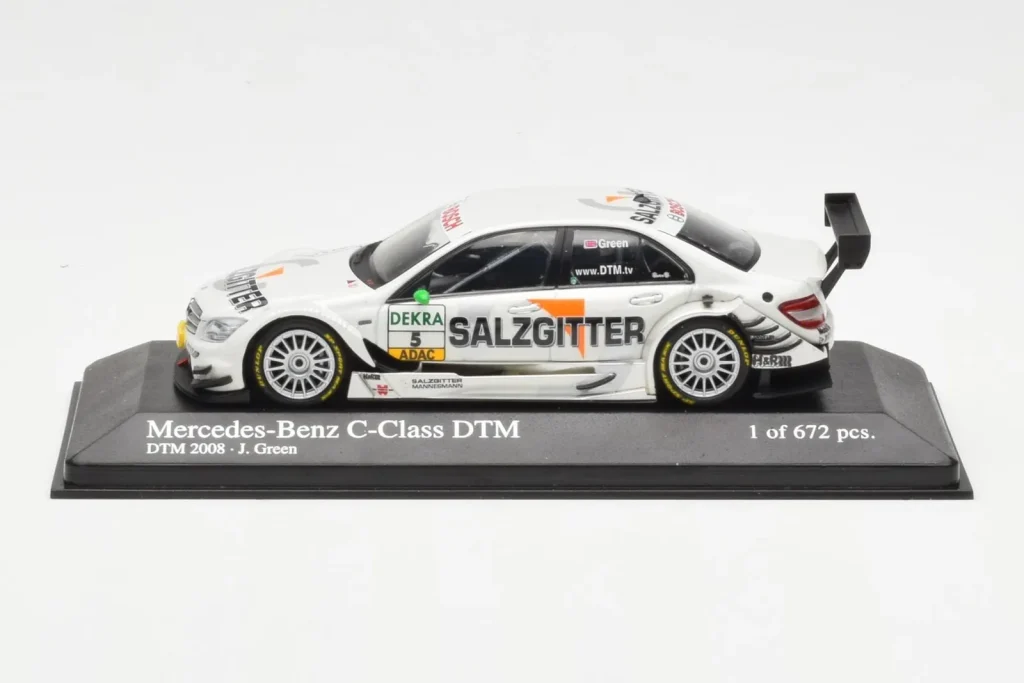 โมเดลรถ 1:43 Mercedes C-Class W204 DTM Team AMG Mercedes #5 J. Green DTM ปี 2008 Minichamps (มือสอง)