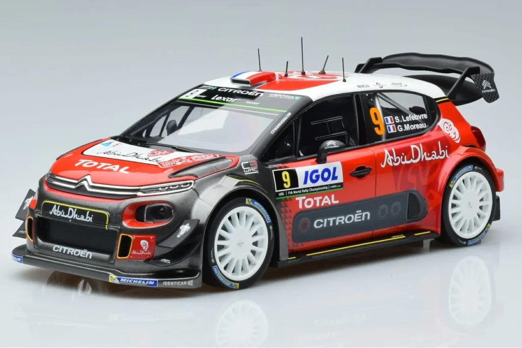 Model 1:18 Citroen C3 WRC #9 S. Lefebvre / G. Moreau Tour de Corse year 2017 Norev
