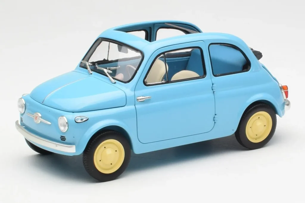 โมเดลรถ 1:18 Fiat Nuova 500 Celeste สีน้ำเงิน Kyosho
