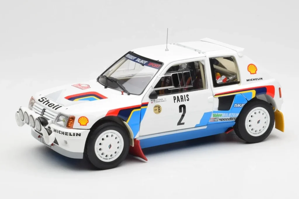 Model 1:18 Peugeot 205 T16 #2 A. Vatanen / T. Harryman Rally Monte Carlo year 1985 Norev