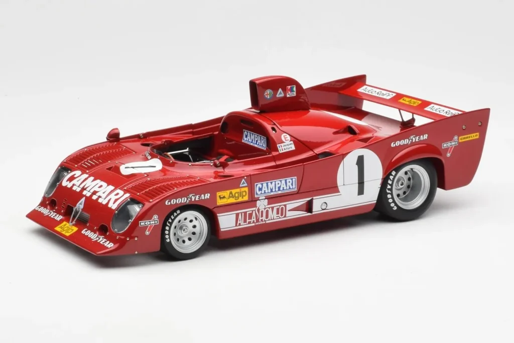 โมเดลรถ 1:18 Alfa Romeo 33TT 12 #1 A. Merzario / J. Laffite 1000km Nurburgring Winner ปี 1975 AUTOart (มือสอง)