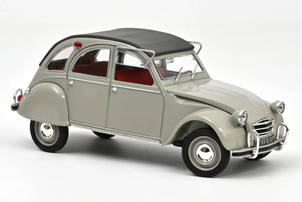 โมเดลรถ 1:18 Citroen 2CV AZAM Rose สีเทา Norev