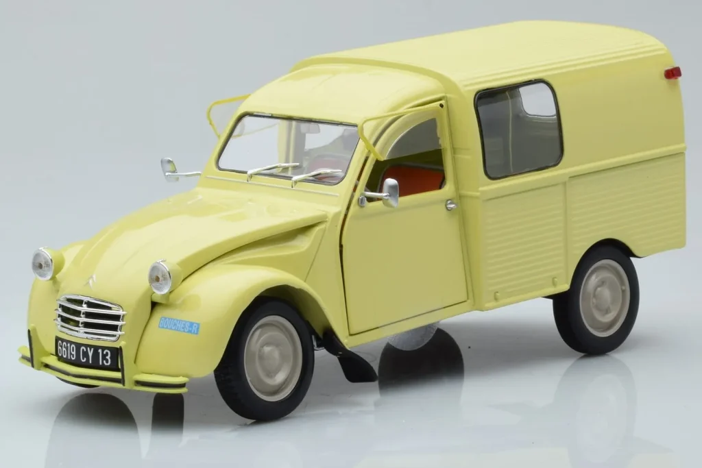 โมเดลรถ 1:18 Citroen 2CV Furgonette AK350 Pastis สีเหลือง Norev