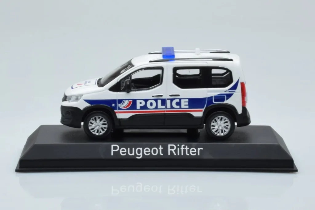 โมเดลรถ 1:43 Peugeot Rifter Police Nationale สีขาว Norev