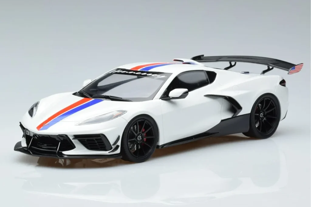 Model 1:18 Chevrolet Hennessey Corvette C8 Arctic white GT Spirit