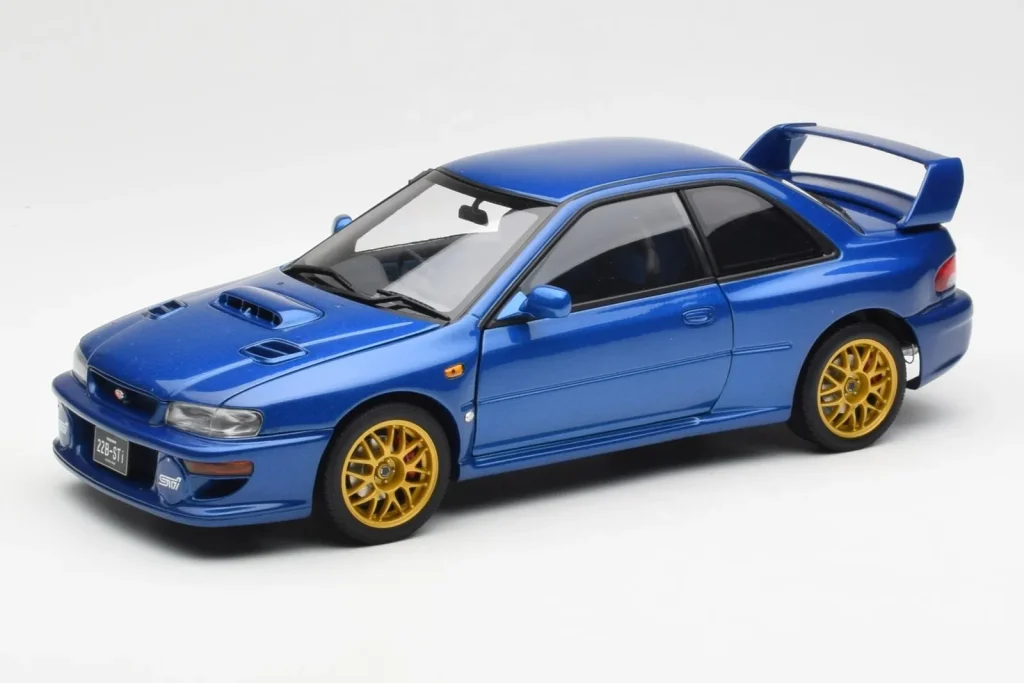 โมเดลรถ 1:18 Subaru Impreza 22B Upgraded Version Blue With Gold Wheels AUTOart (มือสอง)