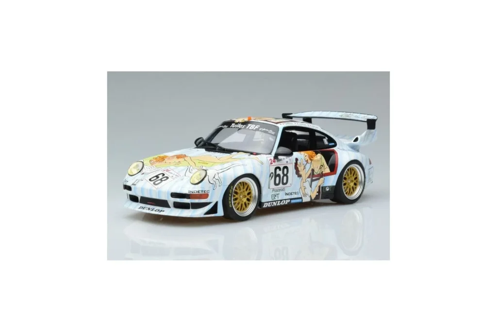 Model 1:18 Porsche 911 993 GT2 Naked Lady #68 24 Hours of Le Mans year 1998 GT Spirit