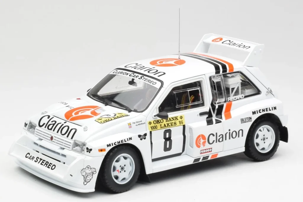 โมเดลรถ 1:18 MG Metro 6R4 #8 P. Eklund / D. Whittock Rally Finland ปี 1986 Sun Star (มือสอง)