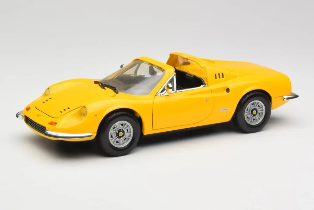 โมเดลรถ 1:18 Ferrari Dino 246 GTS สีเหลือง Hot Wheels (มือสอง)