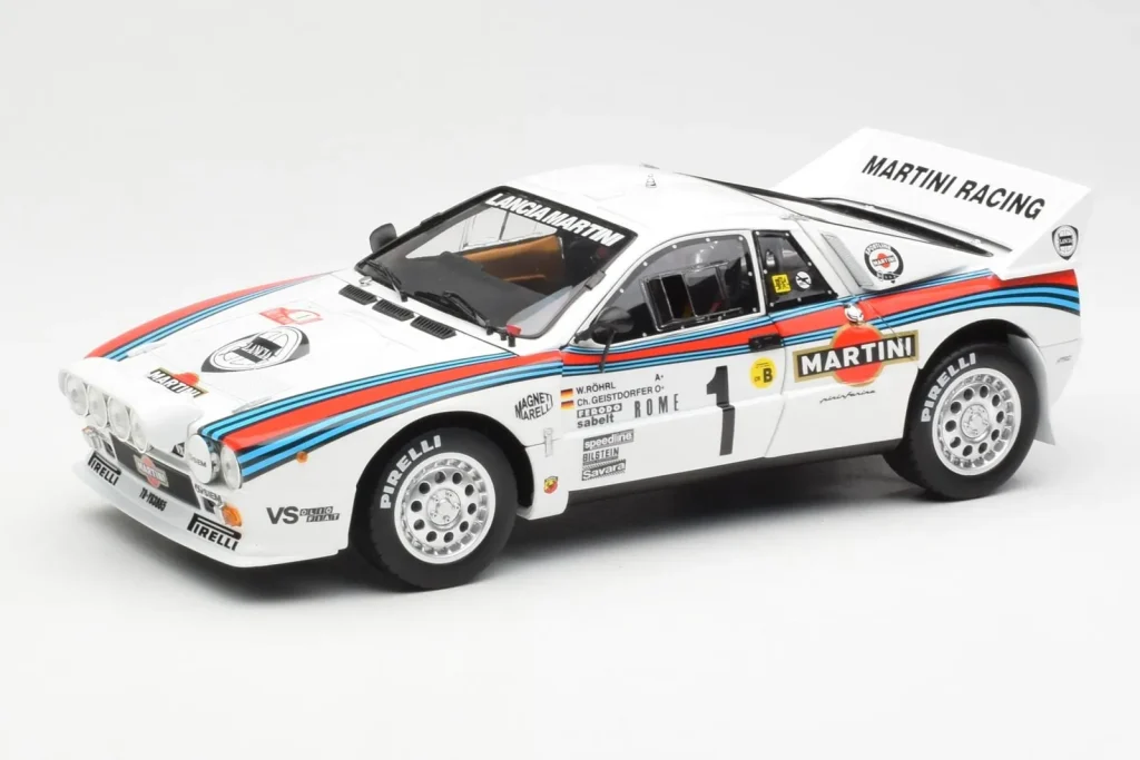 โมเดลรถ 1:18 Lancia 037 Martini #1 W. Rohrl / C. Geistdorfer Winner Rally Monte Carlo Night Version ปี 1983 Kyosho (มือสอง)