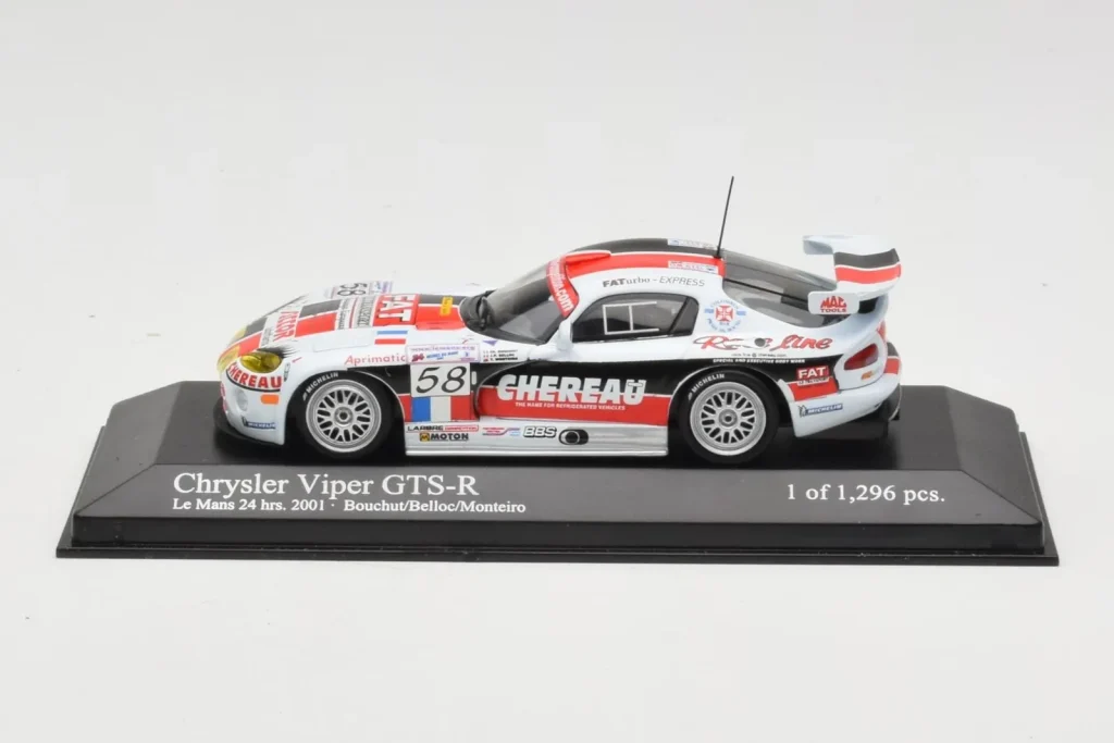 โมเดลรถ 1:43 Dodge Viper GTS-R #58 C. Bouchut / Belloc / Monteiro Le Mans 24 Hours ปี 2001 Minichamps (มือสอง)
