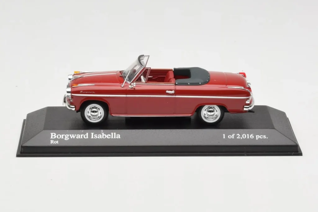 โมเดลรถ 1:43 Borgward Isabella Cabriolet สีแดง Minichamps (มือสอง)