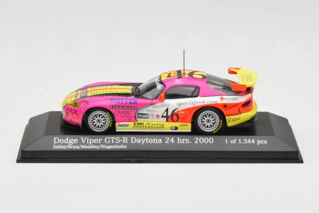 โมเดลรถ 1:43 Dodge Viper GTS-R #46 Seiler / Brun / Messley 24 Hours of Daytona ปี 2000 Minichamps (มือสอง)