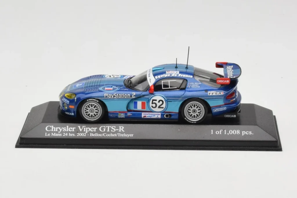 โมเดลรถ 1:43 Chrysler Viper GTS-R #52 S. Belloc / F. Cochet / T. Treluyer 24 Hours of Le Mans ปี 2002 Minichamps (มือสอง)