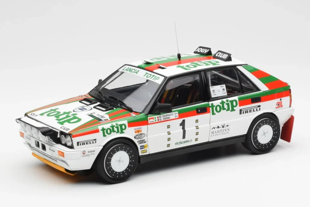 โมเดลรถ 1:18 Lancia Delta HF 4WD #1 D. Cerrato Totip Rally Targa Florio ปี 1987 Kyosho