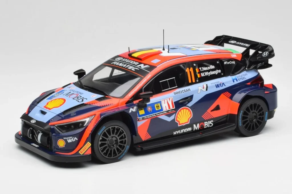 โมเดลรถ 1:18 Hyundai i20 N Rally1 WRC #11 T. Neuville / M. Wydaeghe Central European Rally Winner ปี 2023 IXO