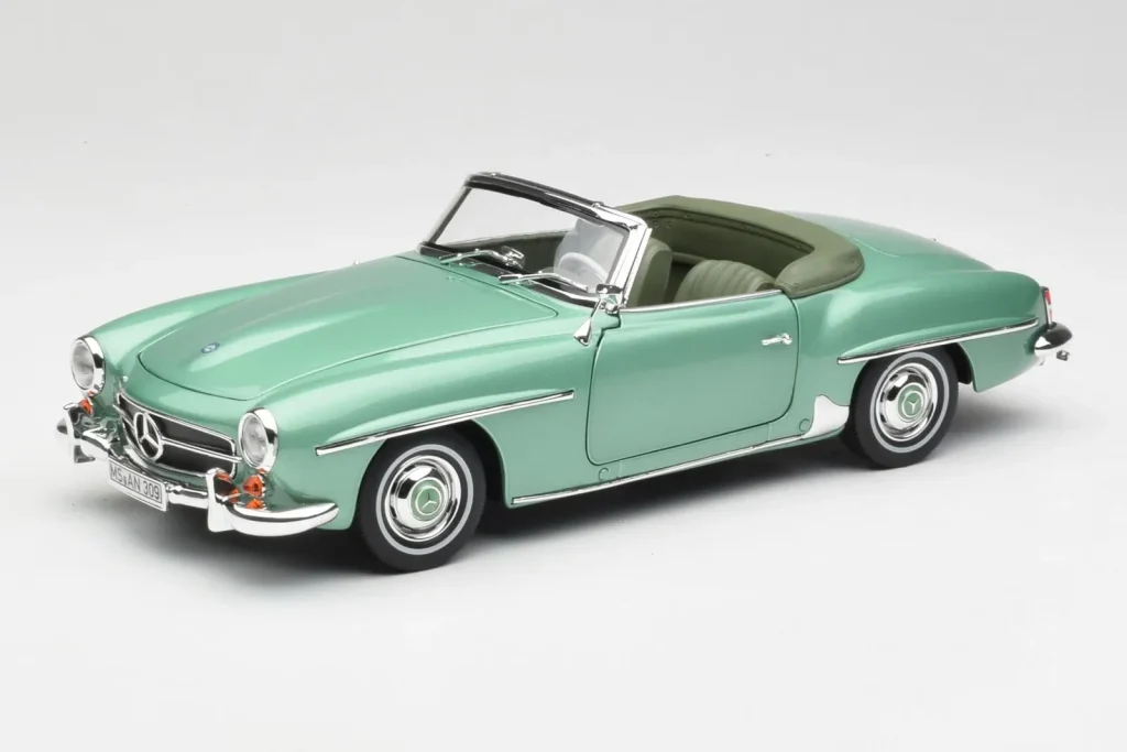 โมเดลรถ 1:18 Mercedes 190 SL W121 Light Green Metallic Norev (มือสอง)