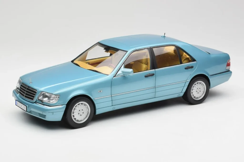 โมเดลรถ 1:18 Mercedes S500 W140 สีเทอร์ควอยซ์เมทัลลิก Norev (มือสอง)