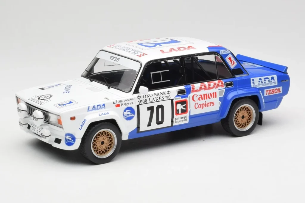 Model 1:18 Lada 2105 VFTS #70 E. Tumalevicius 1000 Lakes Rally year 1986 IXO