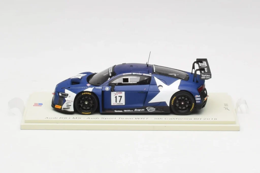 โมเดลรถ 1:43 Audi R8 LMS GT3 #17 WRT M. Leonard / D. van der Linde / A. Riberas California 8 Hours ปี 2018 Spark (มือสอง)