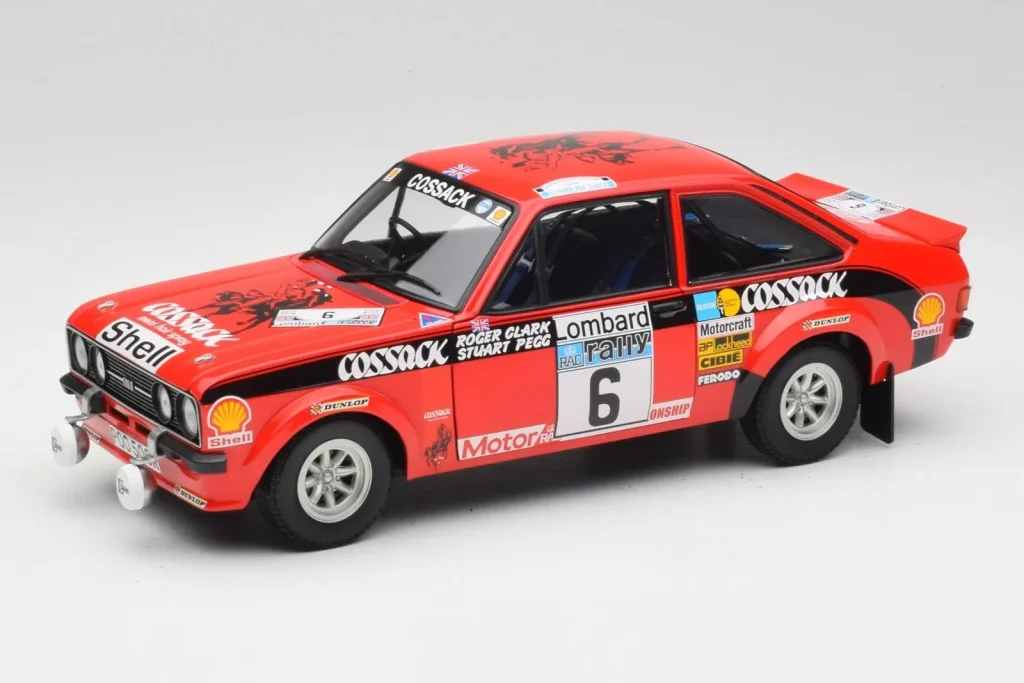 โมเดลรถ 1:18 Ford Escort II RS1800 #6 R. Clark / J. Pegg RAC Rally Winner ปี 1976 Minichamps (มือสอง)