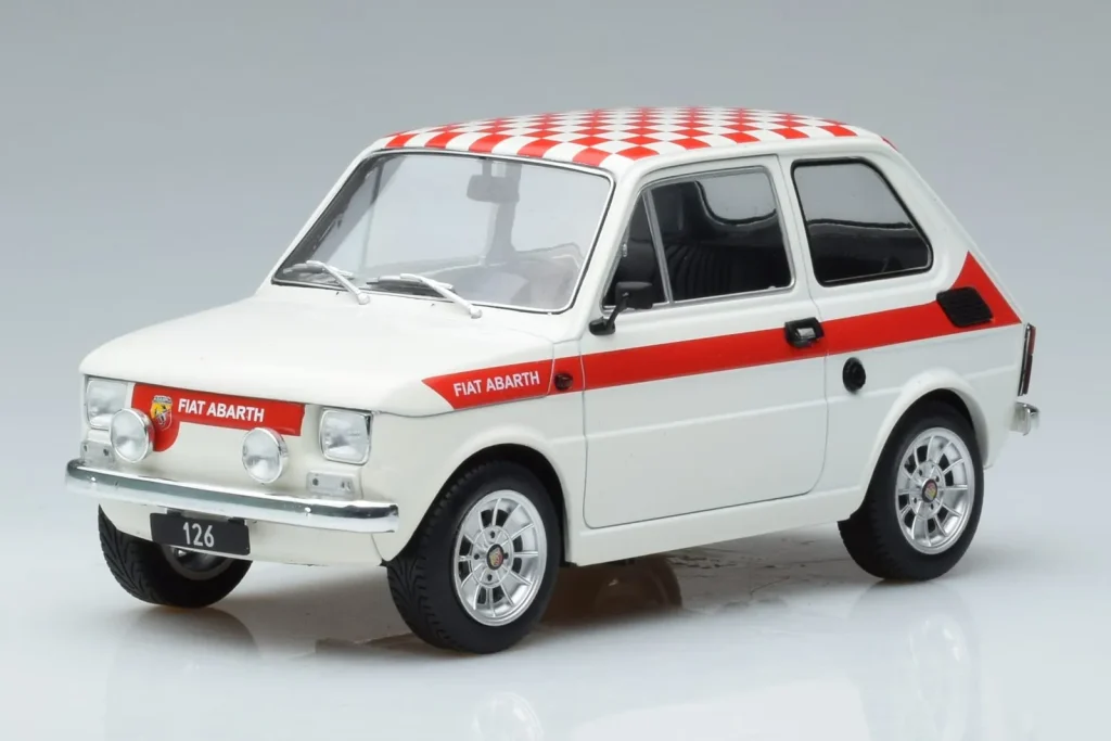 Model 1:18 Fiat 126 Abarth white MCG