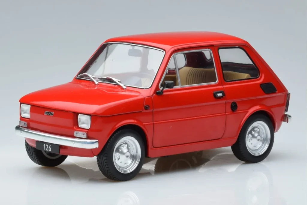 โมเดลรถ 1:18 Fiat 126 สีแดง MCG