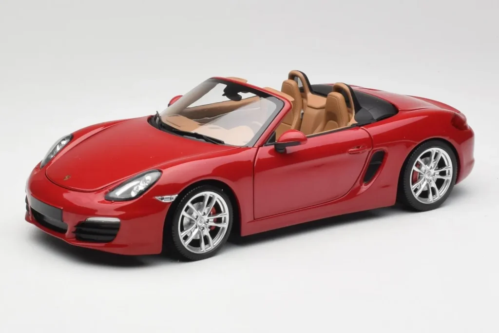 โมเดลรถ 1:18 Porsche Boxster 981 S Guards สีแดง Minichamps (มือสอง)