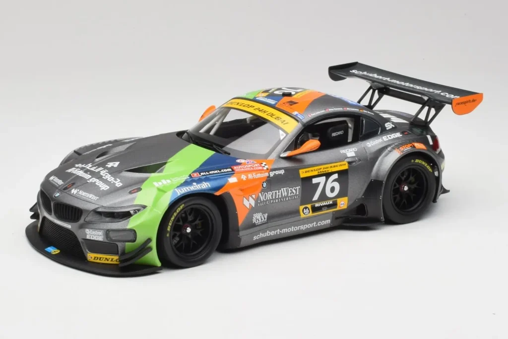 Model 1:18 BMW Z4 E89 GT3 #76 Schubert Motorsport Dubai 24 Hours year 2014 Minichamps